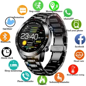 LIGE 2022 New Steel Band Digital Watch Men Sport Watches Electronic LED Male Wrist Watch For Men Clock Waterproof Bluetooth Hour