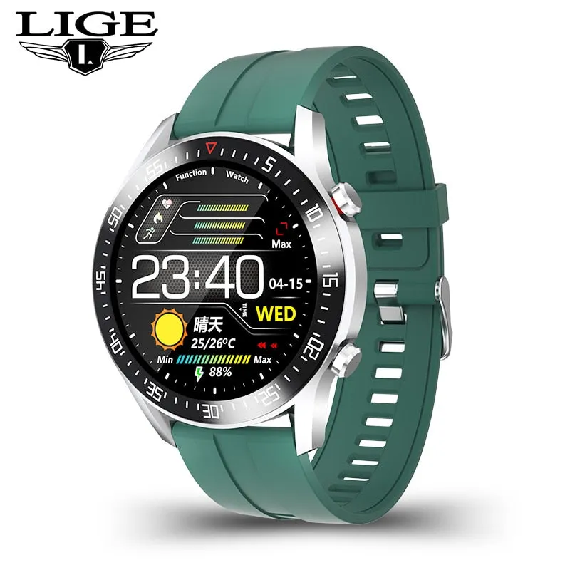 LIGE 2022 New Steel Band Digital Watch Men Sport Watches Electronic LED Male Wrist Watch For Men Clock Waterproof Bluetooth Hour