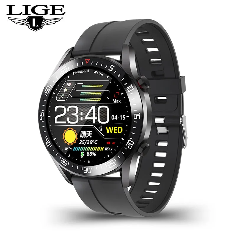 LIGE 2022 New Steel Band Digital Watch Men Sport Watches Electronic LED Male Wrist Watch For Men Clock Waterproof Bluetooth Hour