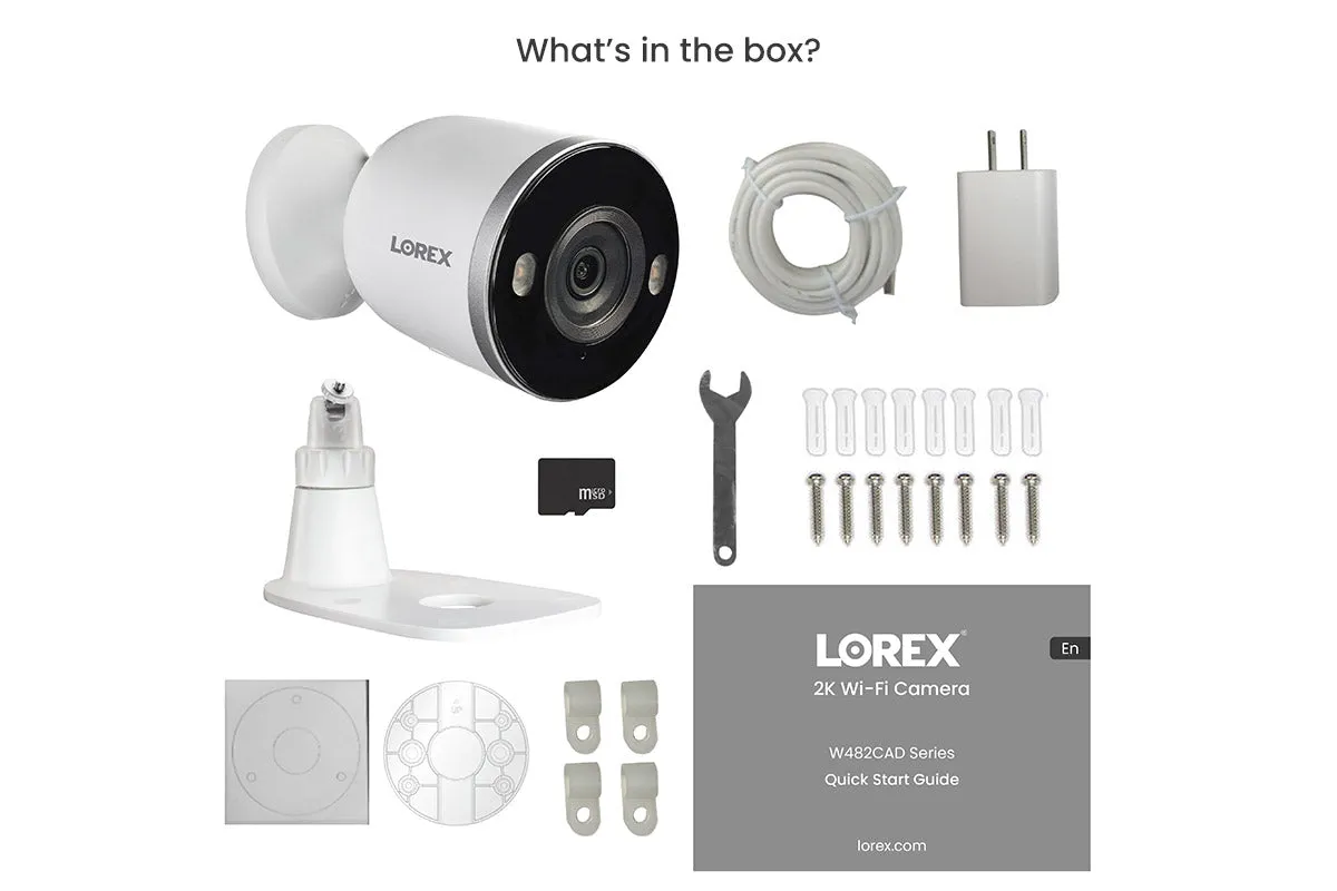 Lorex 2K Spotlight Indoor/Outdoor Wi-Fi Security Camera (2-pack, Cloud-Enabled) - Open Box