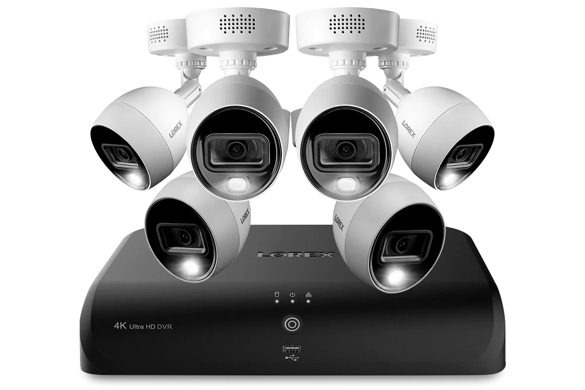 Lorex 4K (8 Camera Capable) 2TB Wired DVR System with Active Deterrence Bullet Cameras - Open Box