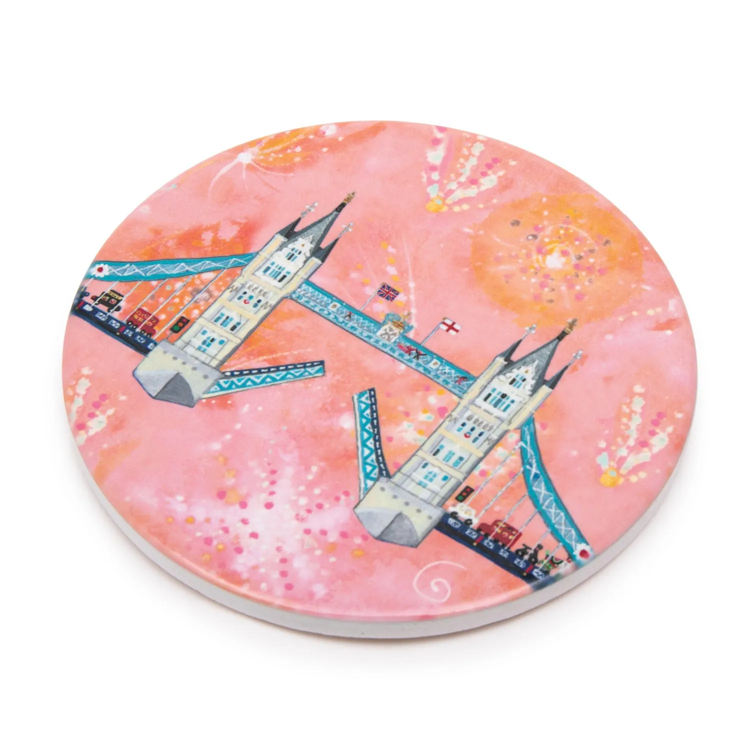 Lucy Loveheart Firework Ceramic Coaster