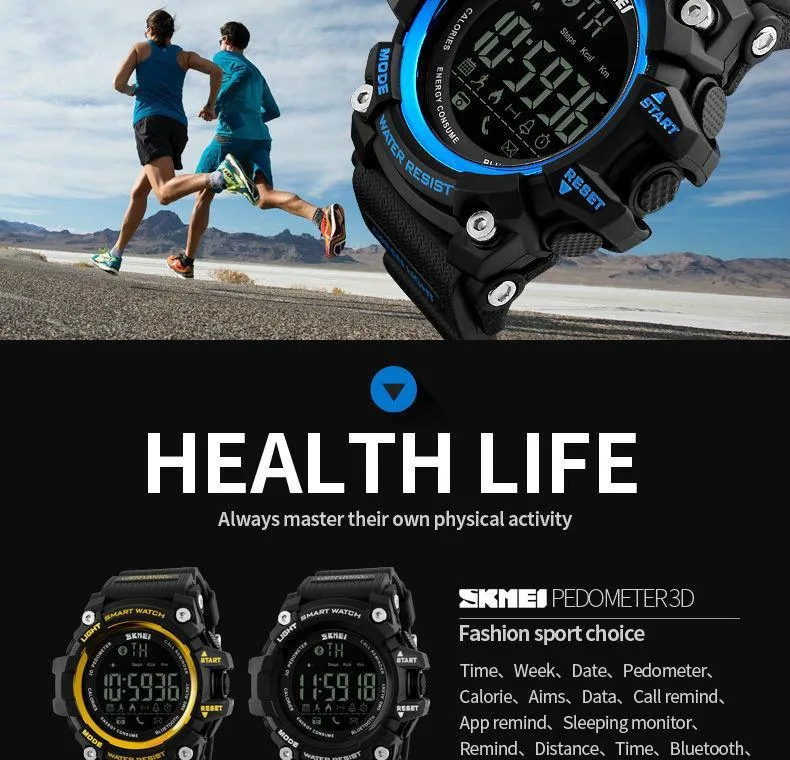 Men Smart Watch Pedometer Calories, Chronograph