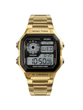 Men'S Digital Gold Color Watch