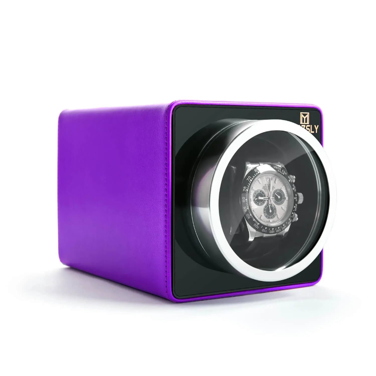 MOZSLY® Single Watch Winder - Purple Leather