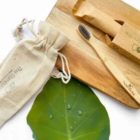 Natural Dental Kit | Bamboo Toothbrush   Neem Tongue Cleaner Combo | Natural Oral Care Essentials