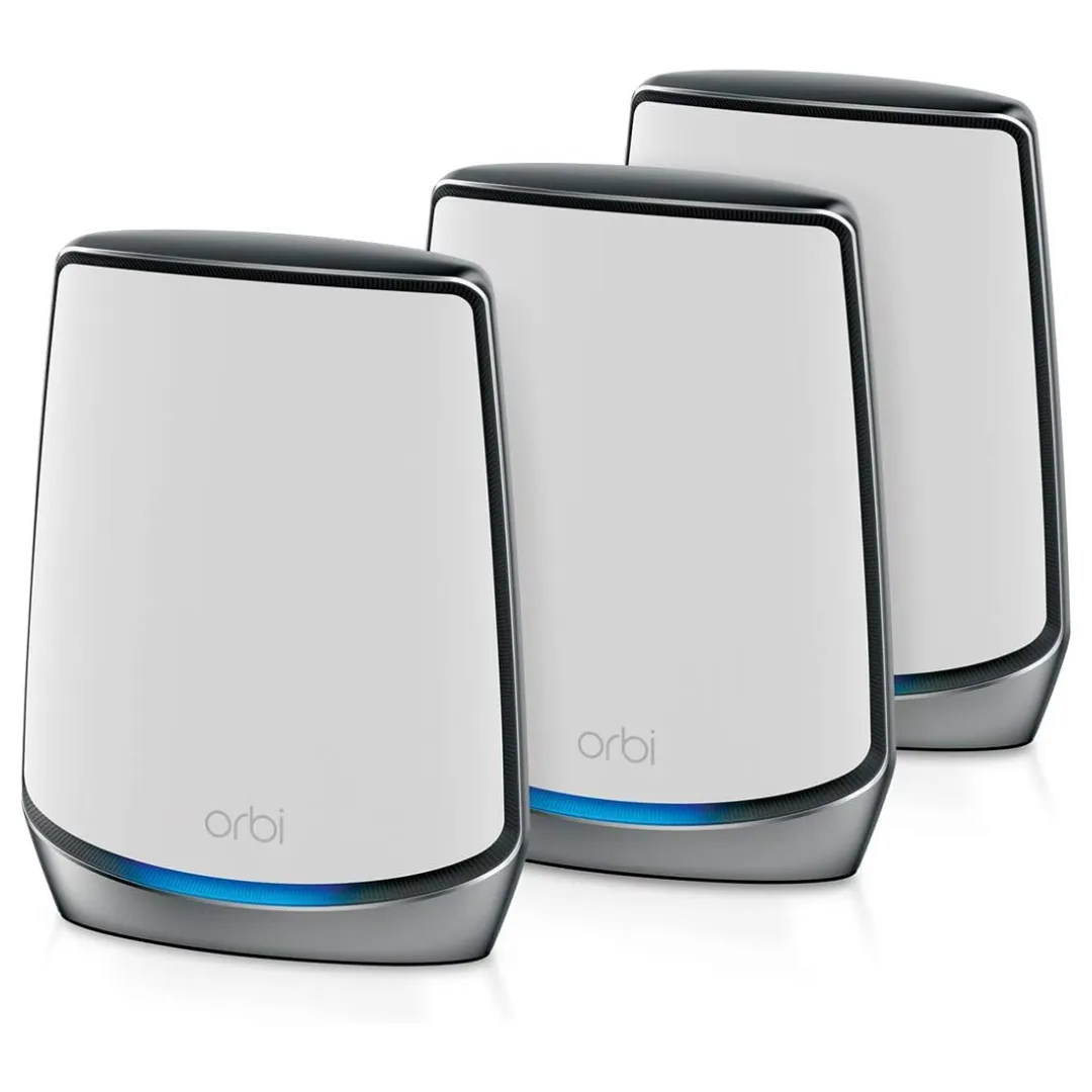 Netgear Orbi Whole Home Tri-band Mesh Wi-Fi 6 System (RBK853) – Router With 2 Satellite Extenders