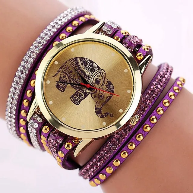 New Popular Fashion Elephant Pattern Bracelet Watches  Watch Women Dress Classical Jewelry Quartz Wristwatch XR955