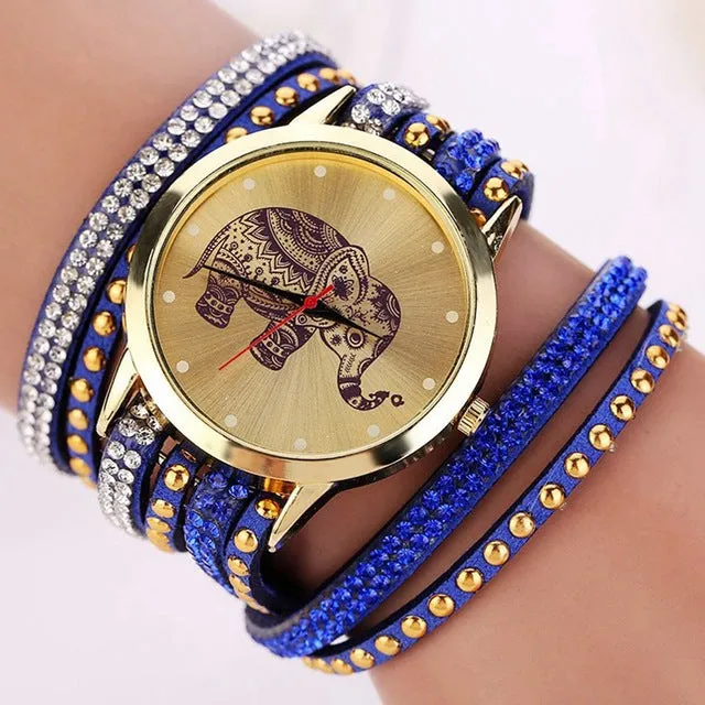 New Popular Fashion Elephant Pattern Bracelet Watches  Watch Women Dress Classical Jewelry Quartz Wristwatch XR955