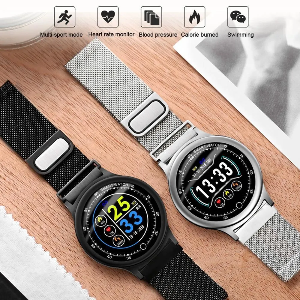 New Smart Watch Men Metal Strap IP68 Waterproof Heart Rate Blood Pressure Monitor SNS Notifications Smartwatch