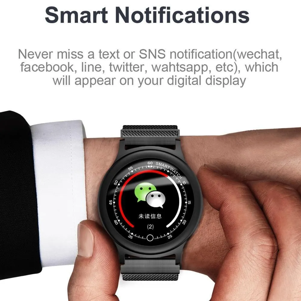 New Smart Watch Men Metal Strap IP68 Waterproof Heart Rate Blood Pressure Monitor SNS Notifications Smartwatch