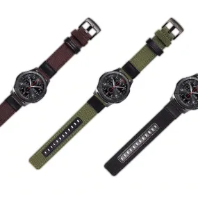 Nylon and Leather Watch Straps Compatible with 3Plus Vibe Smartwatch