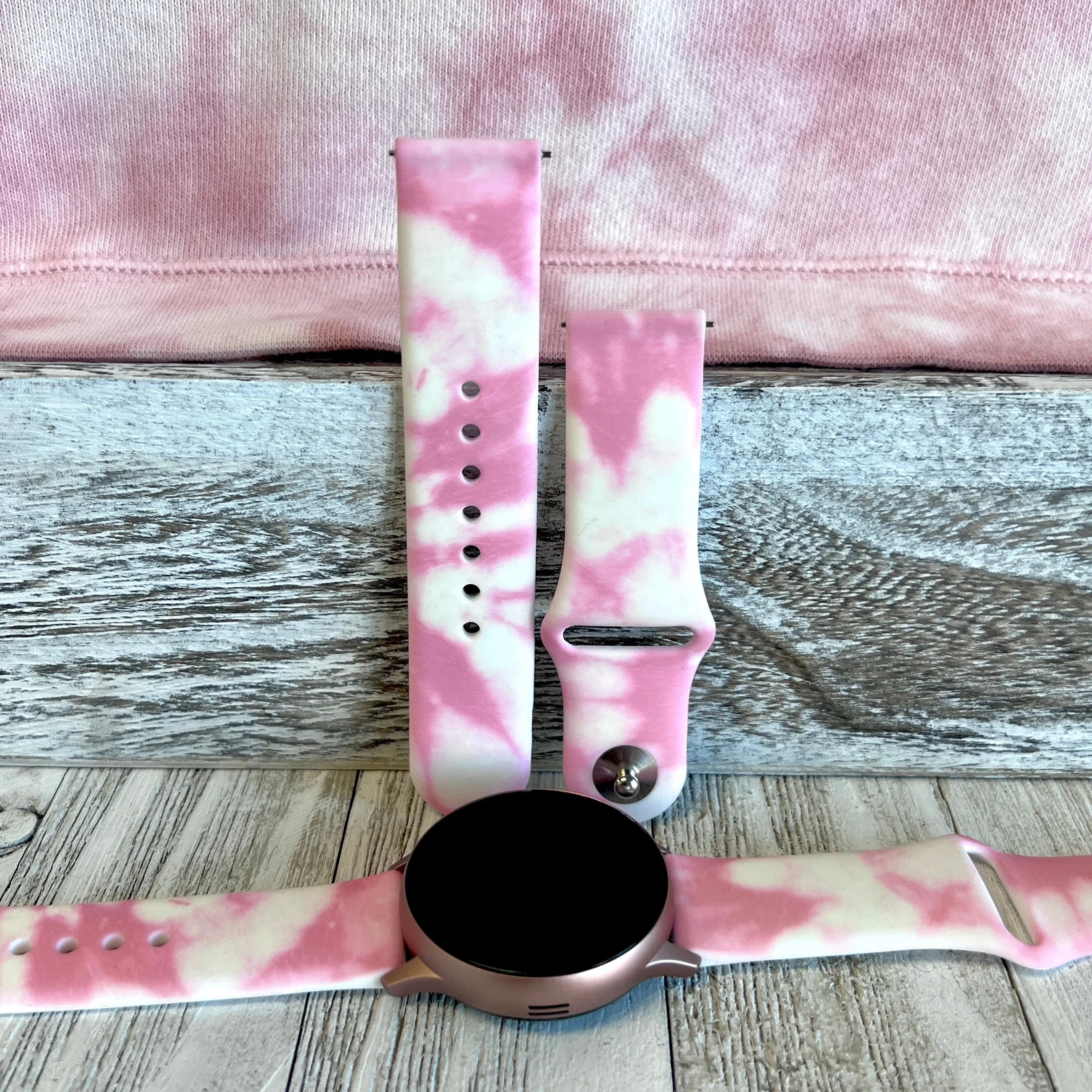 Pink Tie Dye Print Silicone Band For Samsung Watch