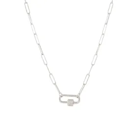 POISE OVAL LINK OPEN ENDED NECKLACE - SILVER - CHOOSE CONNECTOR