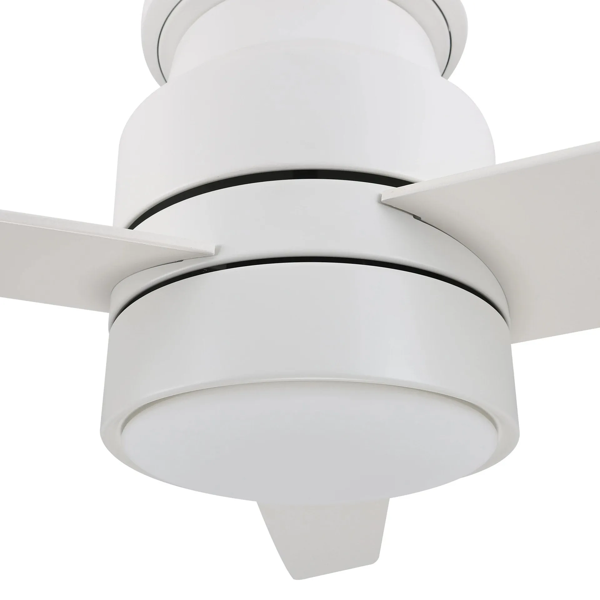 RAIDEN 52 inch 3-Blade Flush Mount Smart Ceiling Fan with LED Light Kit & Smart Wall Switch - White/White