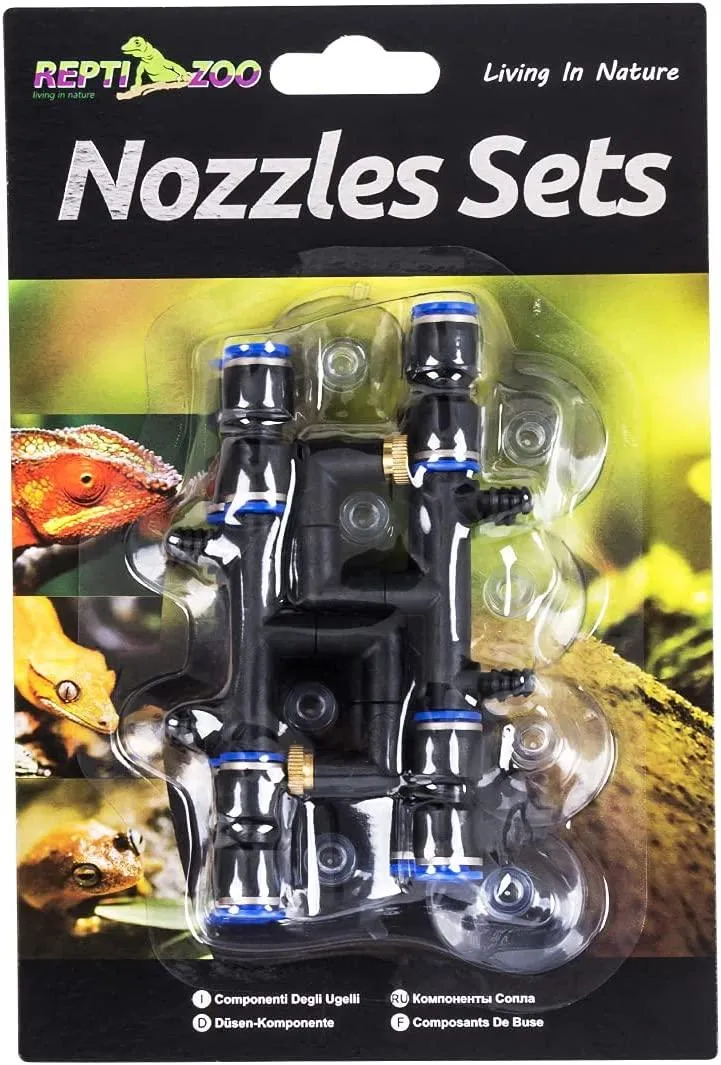 REPTI ZOO 4 Pieces Spray Nozzles Adjustable Fine Misting Water for Reptiles