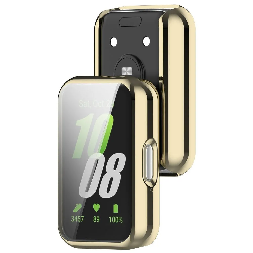 Samsung Galaxy Fit3 Plastik Cover m. Indbygget Skærmbeskytter - Guld