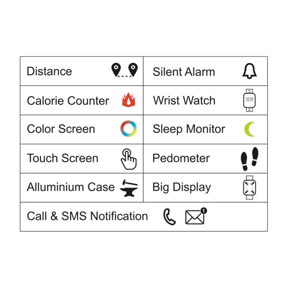 SBS Beat Spirit Smartwatch m. Søvntracker & Skridttæller - Sort