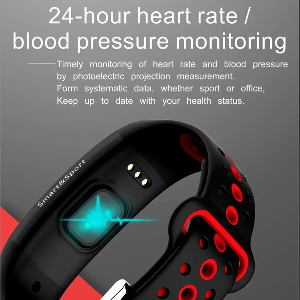 Smartwatch Fitness Bracelet IP68 Waterproof Dynamic Heart Rate Blood Pressure Monitoring Tracker For iPhones Android