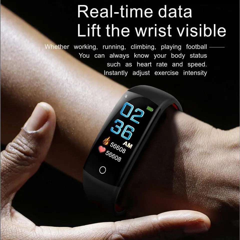 Smartwatch Fitness Bracelet IP68 Waterproof Dynamic Heart Rate Blood Pressure Monitoring Tracker For iPhones Android