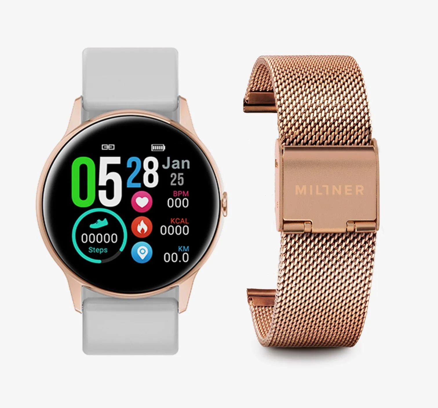 Smartwatch | Rodney Pro · White & Rose Gold Set