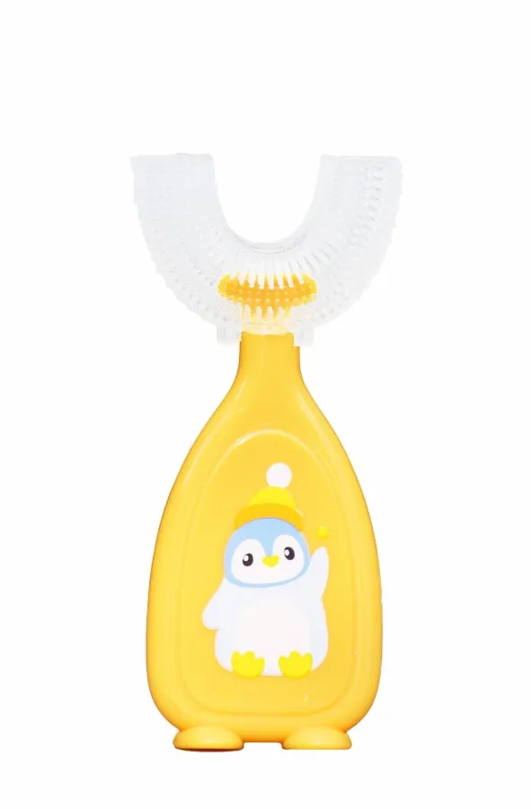 THE LITTLE LOOKERS 360° U-Shaped Baby Toothbrush with Food Grade Silicone Head | 100% BPA Free, Soft Bristles & Easy Grip for Babies & Kids (Pack of 1 )