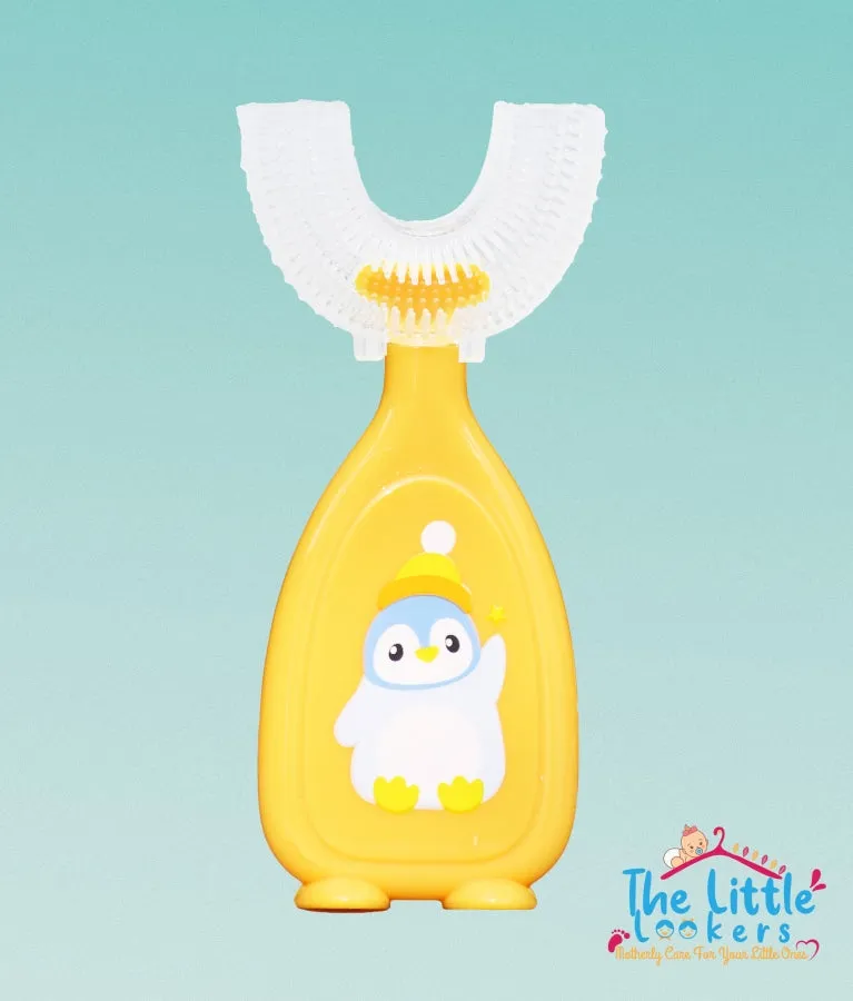 THE LITTLE LOOKERS 360° U-Shaped Baby Toothbrush with Food Grade Silicone Head | 100% BPA Free, Soft Bristles & Easy Grip for Babies & Kids (Pack of 1 )