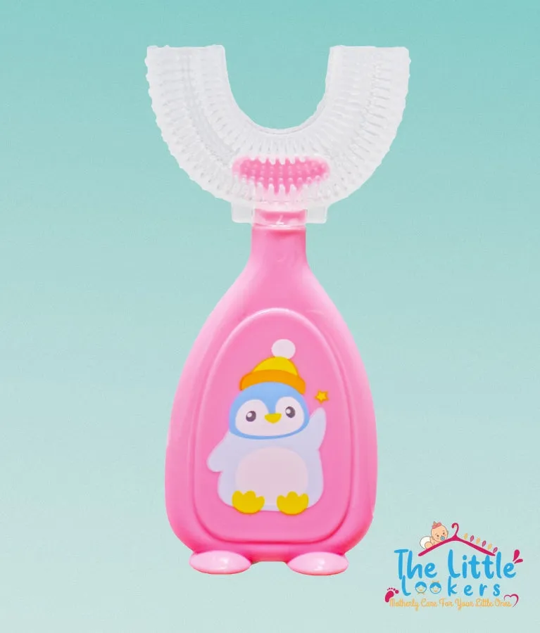 THE LITTLE LOOKERS 360° U-Shaped Baby Toothbrush with Food Grade Silicone Head | 100% BPA Free, Soft Bristles & Easy Grip for Babies & Kids (Pack of 1 )