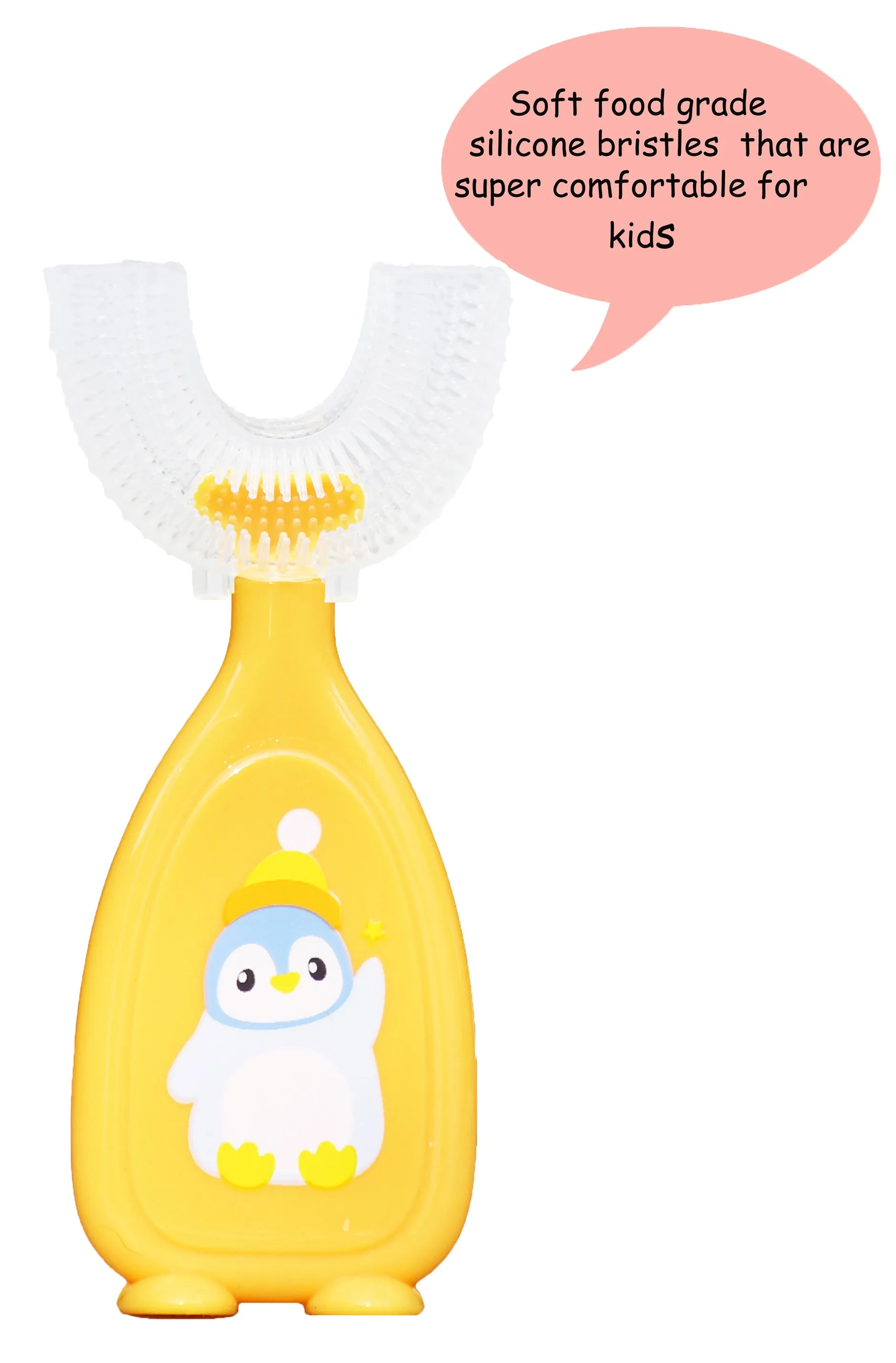 THE LITTLE LOOKERS 360° U-Shaped Baby Toothbrush with Food Grade Silicone Head | 100% BPA Free, Soft Bristles & Easy Grip for Babies & Kids (Pack of 1 )