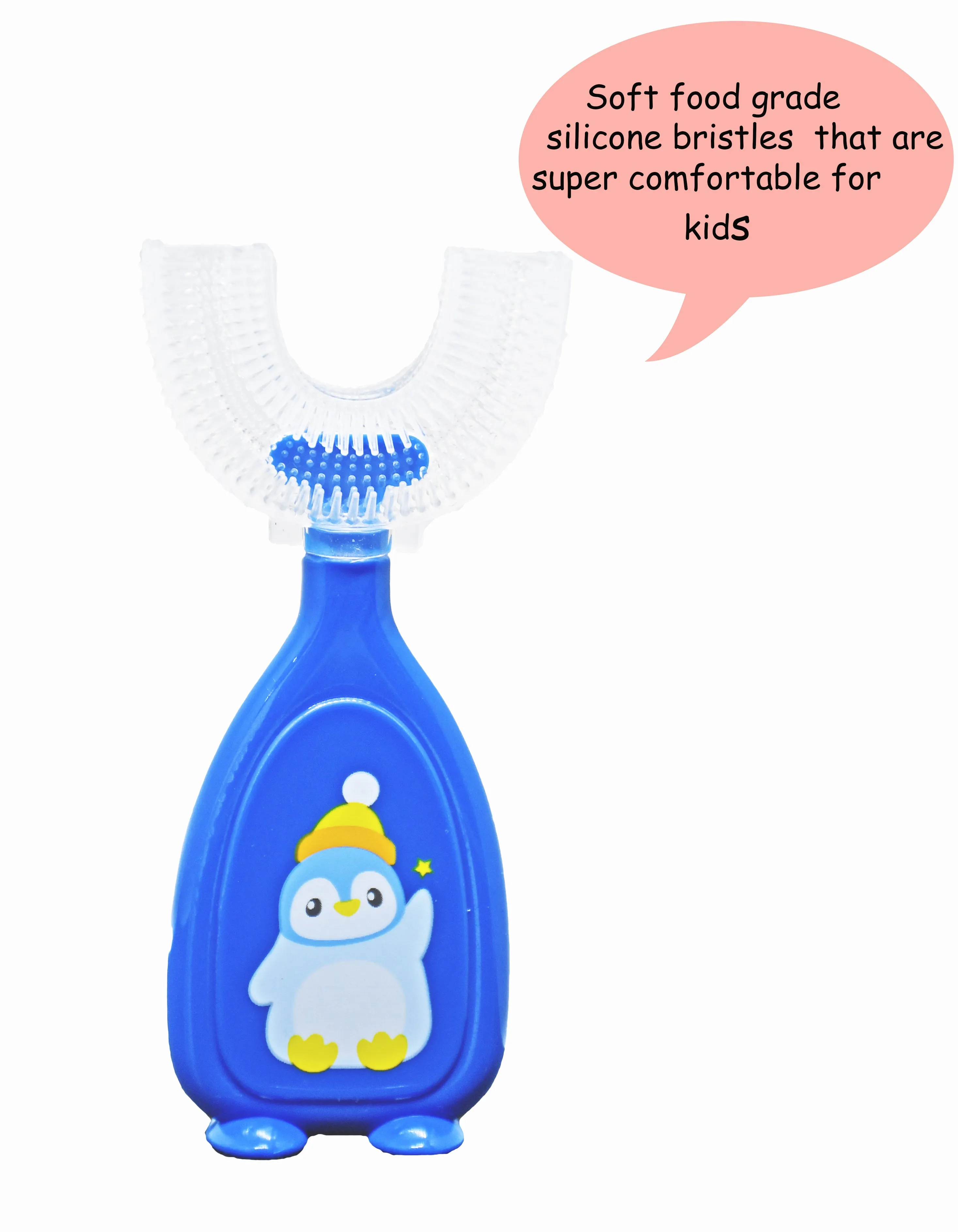 THE LITTLE LOOKERS 360° U-Shaped Baby Toothbrush with Food Grade Silicone Head | 100% BPA Free, Soft Bristles & Easy Grip for Babies & Kids (Pack of 1 )