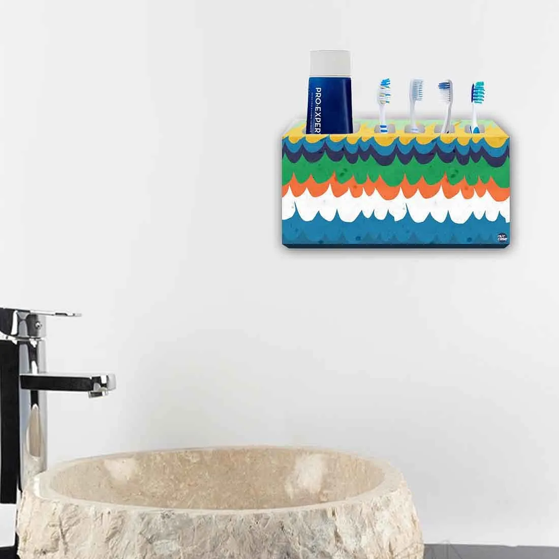 Toothbrush Holder Wall Mounted -Colorful Waves