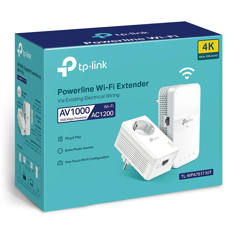 TP-Link TL-WPA7617 KIT PowerLine network adapter 1200 Mbit/s Ethernet LAN Wi-Fi White 2 pc(s)