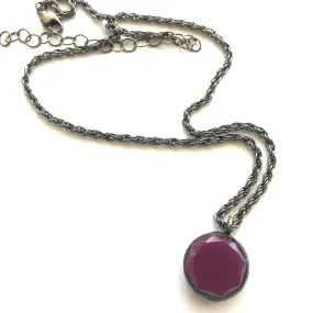 Violet Luster & Gun Metal Layering Necklace - Shortie