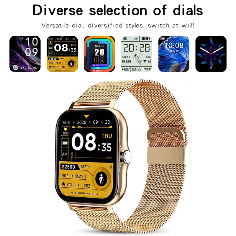 Women Smart Watch Men 1.69&quot; Full Touch Screen Heart Rate Fitness Tracker Ladies Watch Bluetooth Call Smart Clock for Android IOS